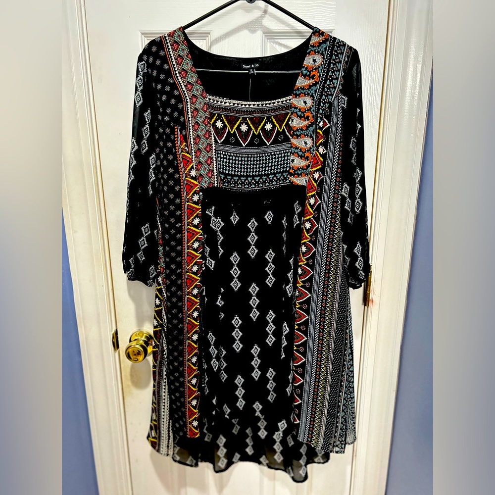 Sami and Jo high low dress; lined ; silky material; work and play